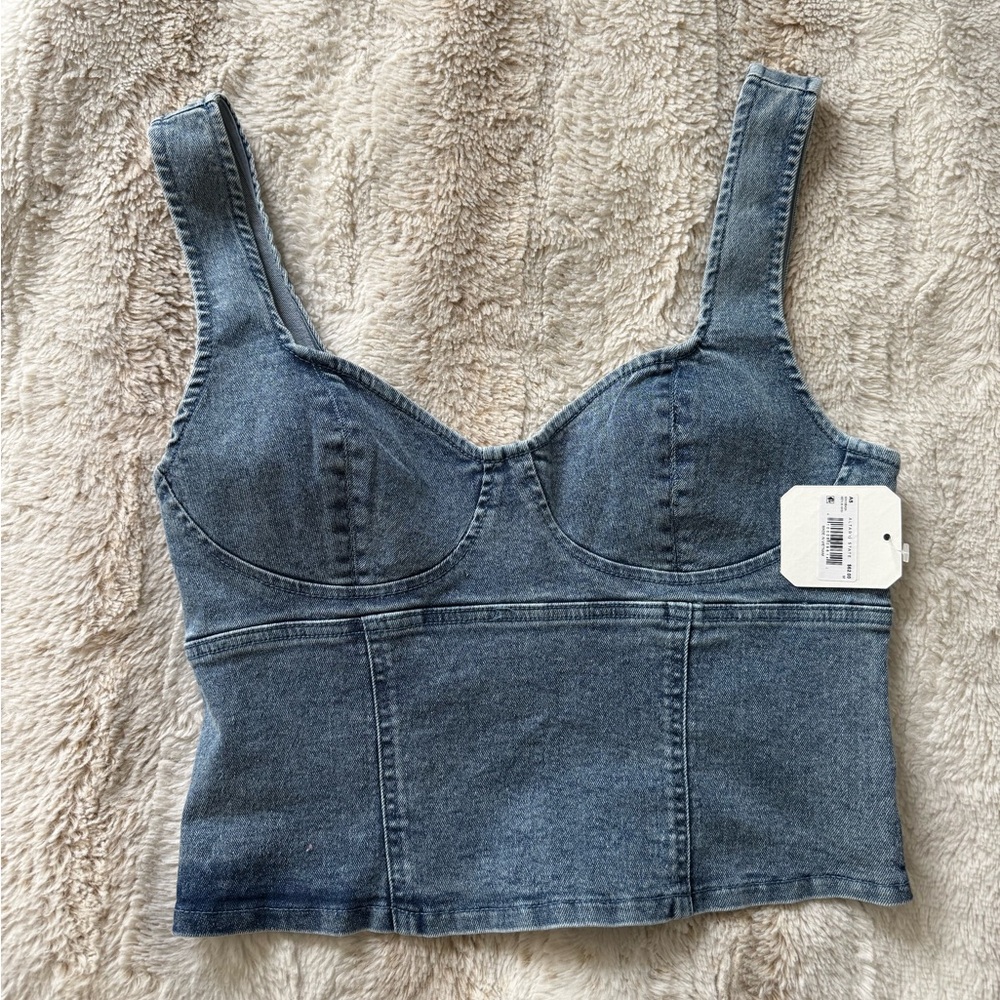 Altar'd State Denim Blue Tank Top